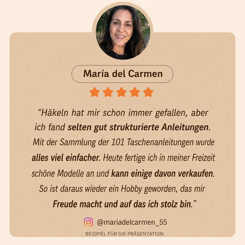 Beispiel einer Rückmeldung zur Häkelanleitungs-Sammlung