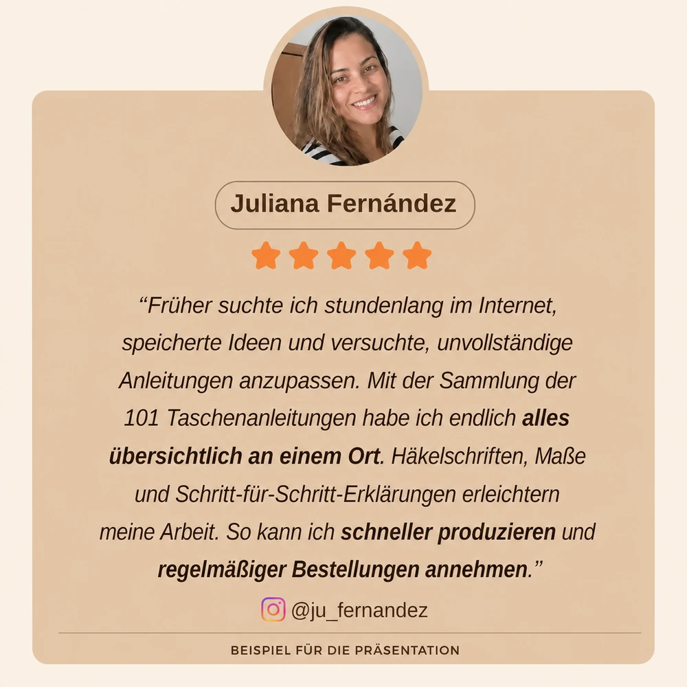 Beispiel einer Rückmeldung zu den Taschenmodellen
